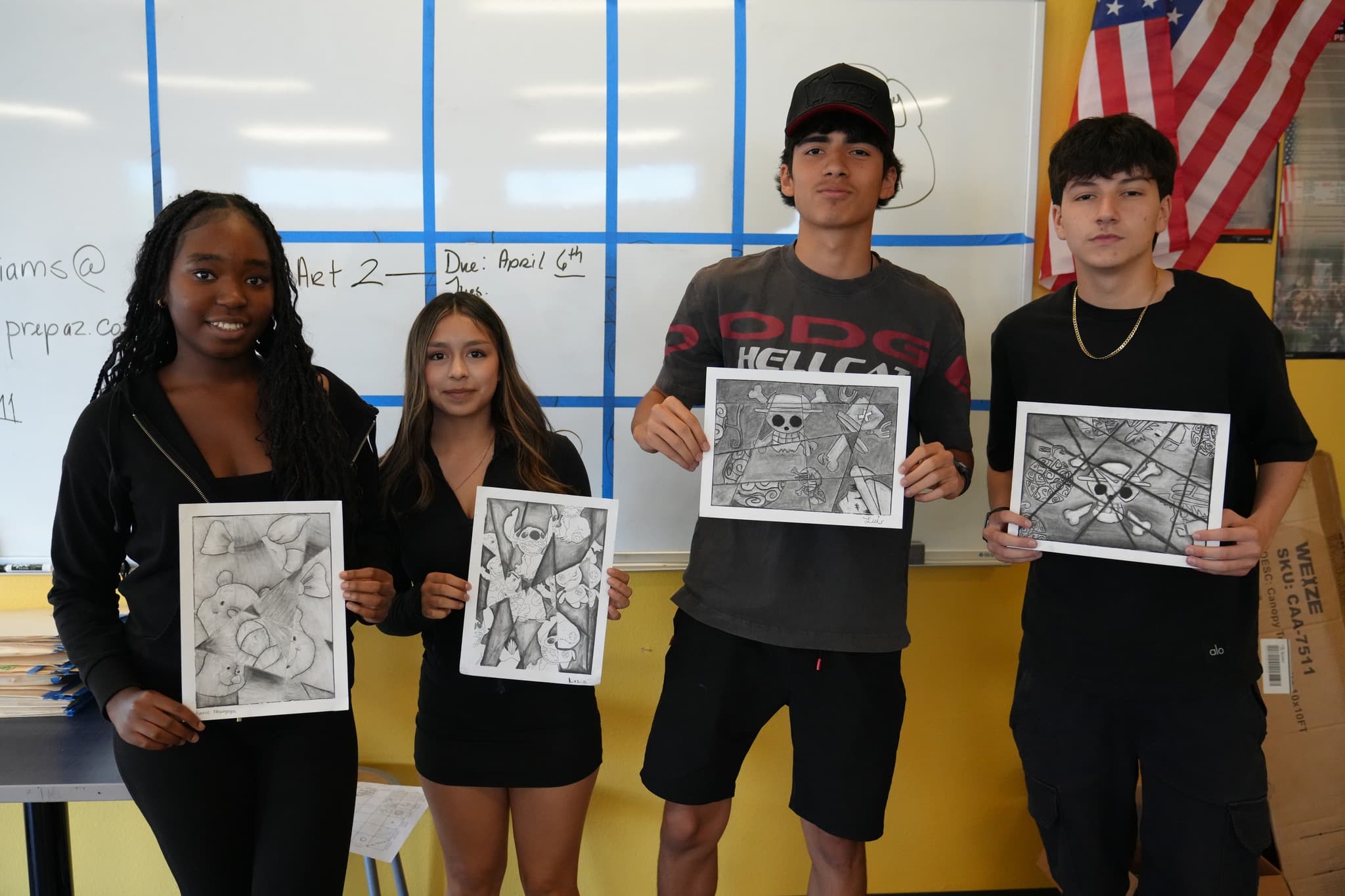 Student artwork on display at Highland Prep West