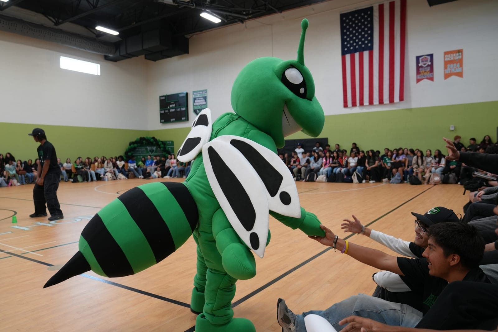 Students cheering at a Highland Prep West pep rally