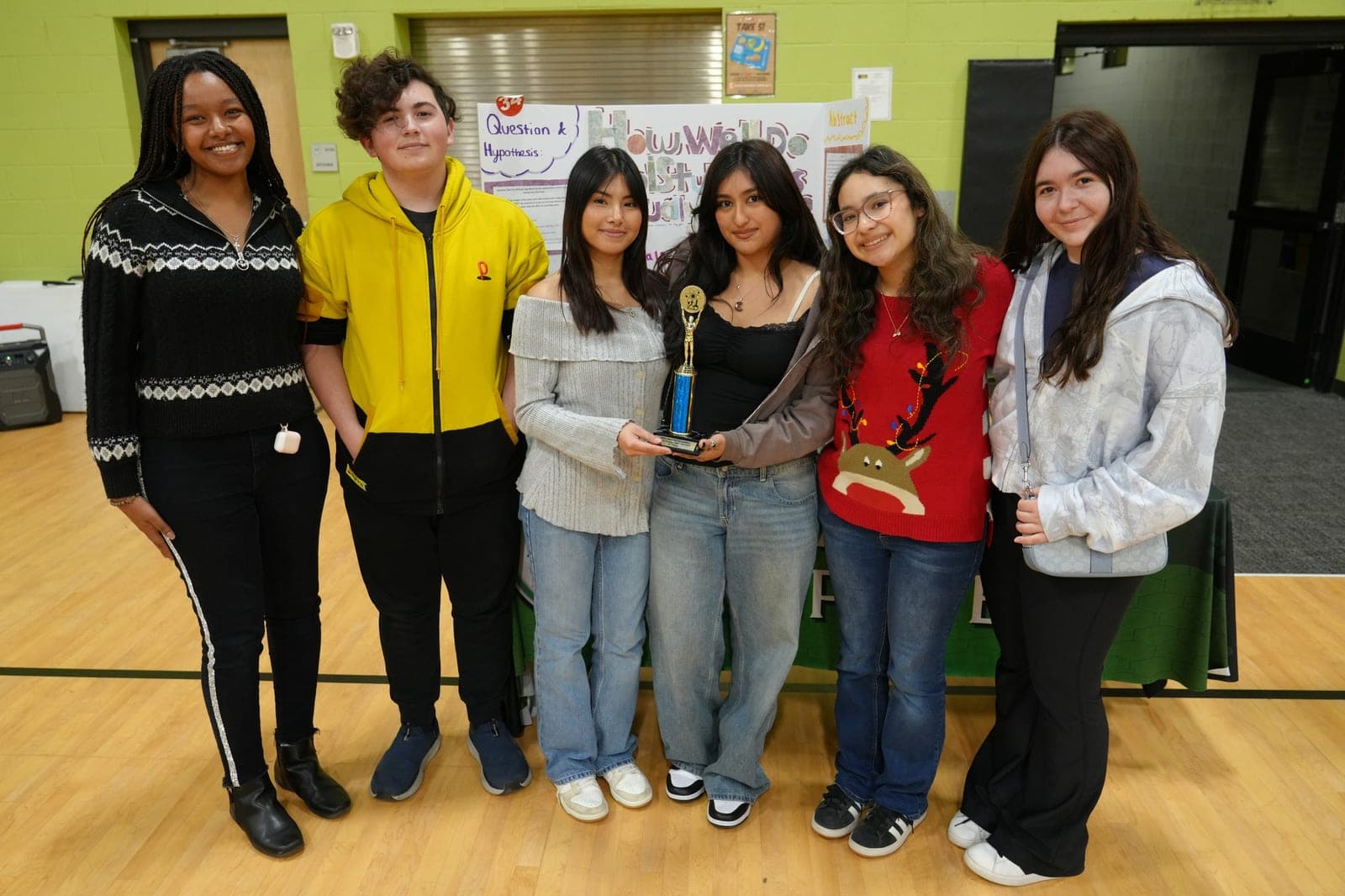 Highland Prep West students with their science competition awards