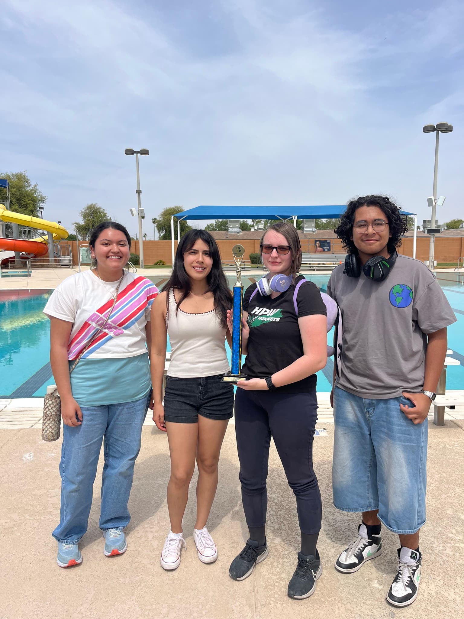 Highland Prep West SeaPerch team holding a first place award