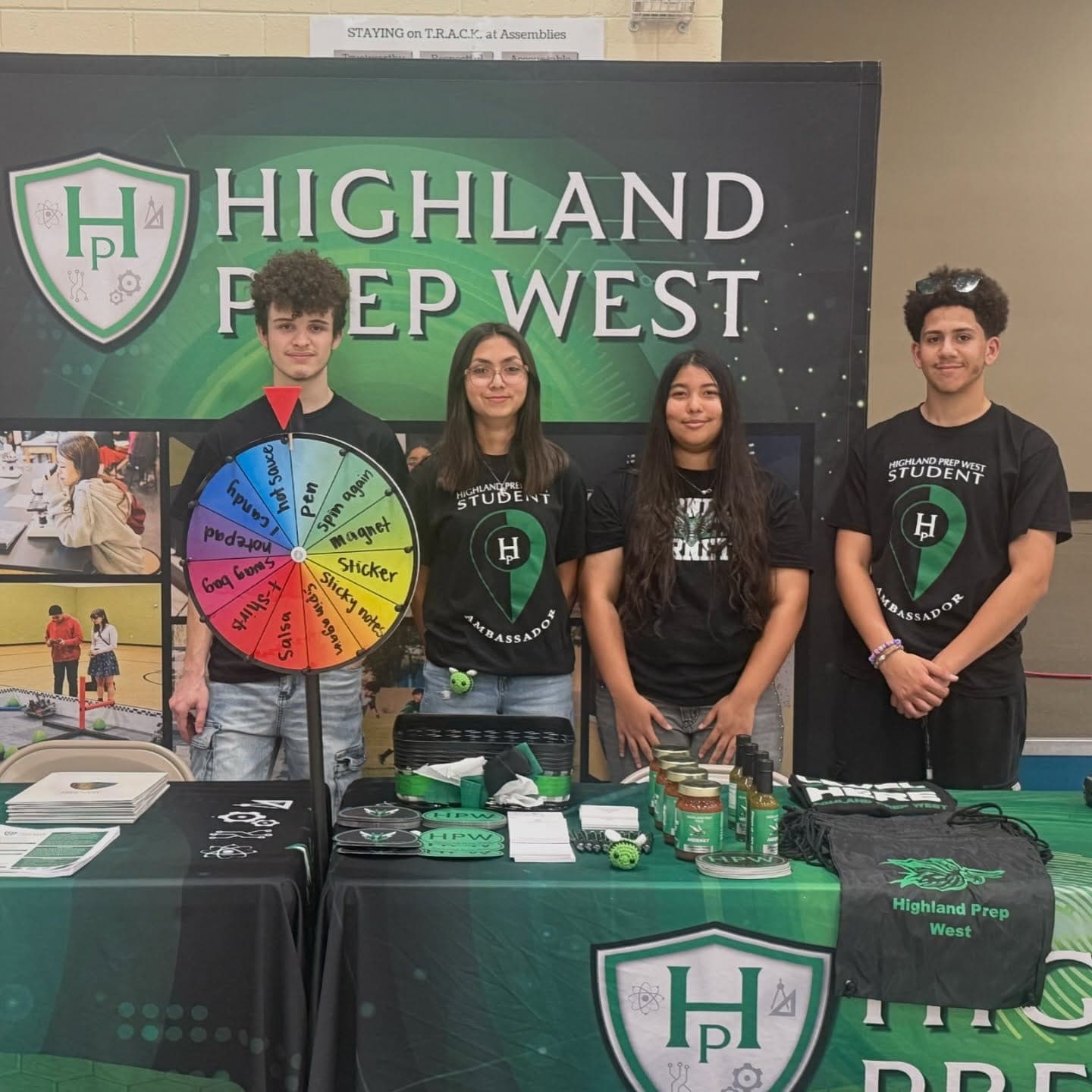 Highland Prep West student ambassadors at a community event