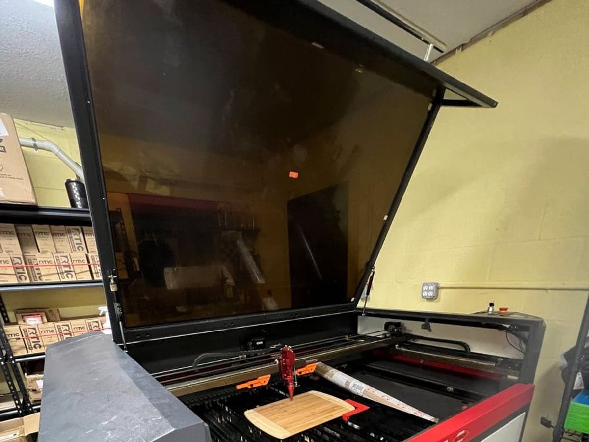Laser cutter in the Highland Prep West fabrication shop