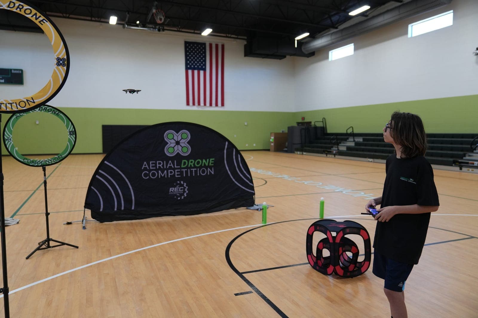 A drone built and flown by Highland Prep West students